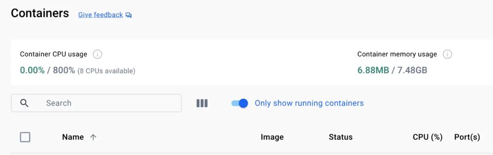 Docker Desktop 컨테이너 목록